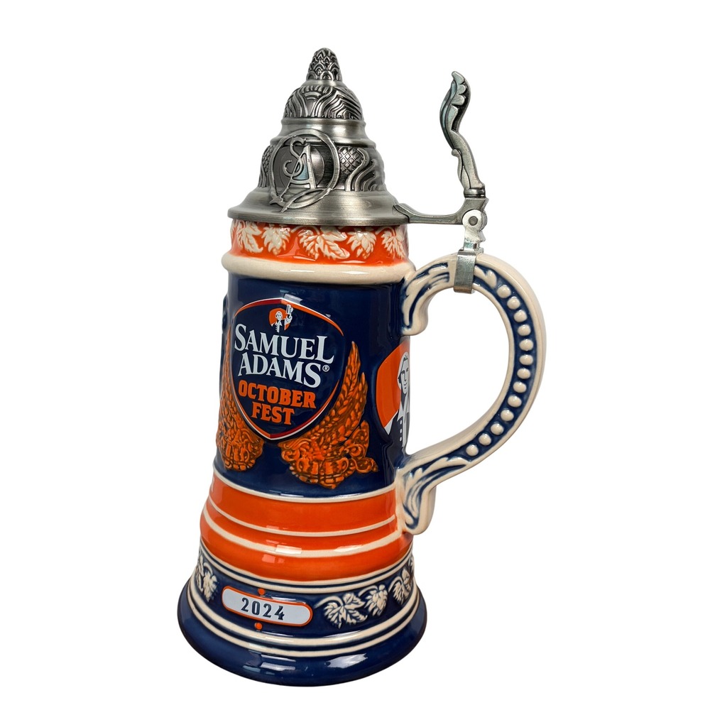 Samuel Adams 12" Octoberfest Beer Stein 2024 Limited Edition #7018 Lidded Mug
